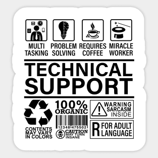 Technical Support Funny Computer Engineer Sticker